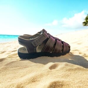 Wonder Nation Big Boys Fisherman Sandals - Brown, Size 11